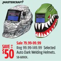 Canadian Tire Mastercraft Selected Auto Dark Welding Helmets offer