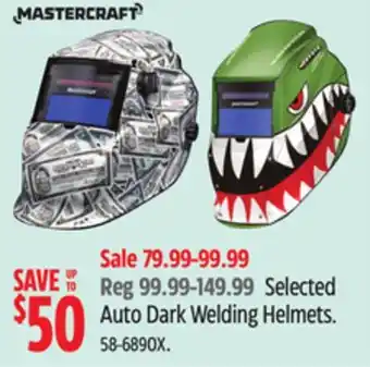 Canadian Tire Mastercraft Selected Auto Dark Welding Helmets offer