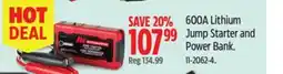 Canadian Tire Motomaster 600A Lithium Jump Starter and Power Bank offer