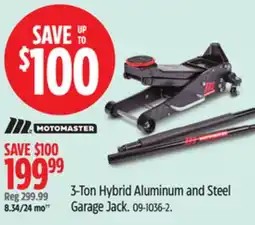 Canadian Tire MotoMaster3-Ton Hybrid Aluminum and Steel Garage Jack offer