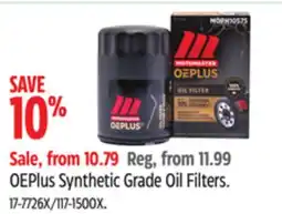 Canadian Tire OEPlus Synthetic Grade Oil Filters offer