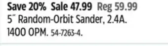 Canadian Tire 5˝ Random-Orbit Sander offer