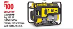 Canadian Tire Champion Power Equipment 1200W/1500W Portable Gas Generator offer