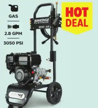 Canadian Tire Simoniz Platinum GAS 2.8 GPM, 3050 PSI offer