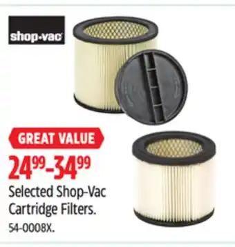 Canadian Tire Selected Shop-Vac Cartridge Filters offer