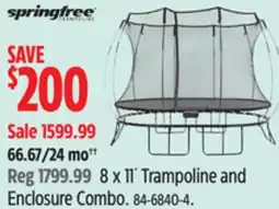 Canadian Tire Springfree 8 x 11´ Trampoline and Enclosure Combo offer