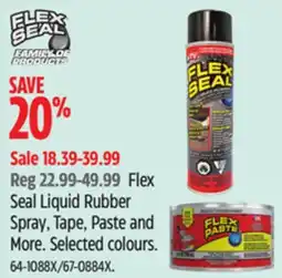 Canadian Tire Flex Shot Seal Liquid Rubber Spray, Tape, Paste and More offer