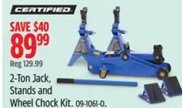 Canadian Tire Certified 2-Ton Jack, Stands and Wheel Chock Kit offer