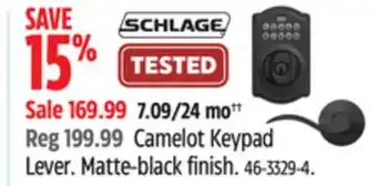 Canadian Tire Schlage Camelot Keypad Lever offer