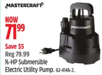 Canadian Tire Mastercraft 1⁄5-HP Submersible Electric Utility Pump offer