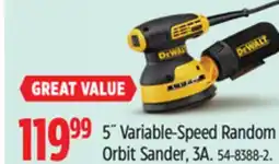 Canadian Tire DEWALT 5˝ Variable-Speed Random Orbit Sander offer