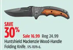 Canadian Tire Huntshield Mackenzie Wood-Handle Folding Knife offer