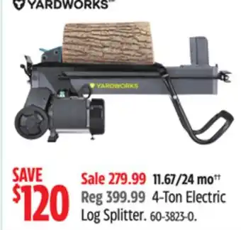 Canadian Tire Yardworks 4-Ton Electric Log Splitter offer