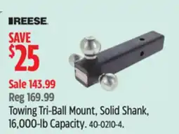 Canadian Tire REESE Towing Tri-Ball Mount, Solid Shank offer