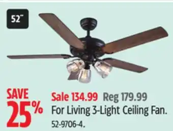 Canadian Tire For Living 3-Light Ceiling Fan offer