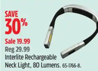 Canadian Tire Interlite Rechargeable Neck Light, 80 Lumens offer