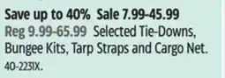 Canadian Tire MotoMaster Selected Tie-Downs, Bungee Kits, Tarp Straps and Cargo Net offer