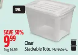 Canadian Tire TYPE A Clear Stackable Tote offer