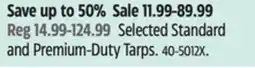 Canadian Tire Selected Standard and Premium-Duty Tarps offer