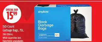 Canadian Tire 150-Count Garbage Bags offer