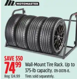 Canadian Tire MotoMaster Wall-Mount Tire Rack. Up to 375-lb capacity offer