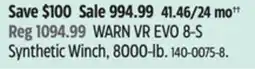 Canadian Tire WARN VR EVO 8-S Synthetic Winch offer