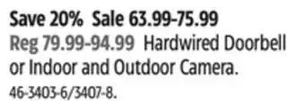 Canadian Tire Globe Hardwired Doorbell or Indoor and Outdoor Camera offer