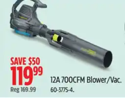 Canadian Tire Yardworks 12A 700CFM Blower/Vac offer