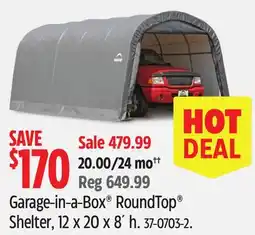 Canadian Tire Garage-in-a-Box RoundTop Shelter, 12 x 20 x 8´h offer