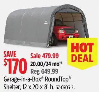 Canadian Tire Garage-in-a-Box RoundTop Shelter, 12 x 20 x 8´h offer