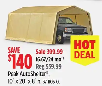 Canadian Tire Shelterlogic Peak AutoShelter offer