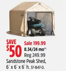 Canadian Tire Sandstone Peak Shed, 6´ x 6´ x 6´ h offer