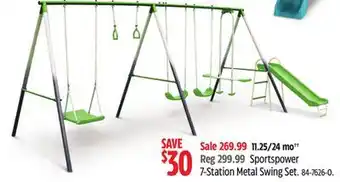 Canadian Tire Sportspower 7-Station Metal Swing Set offer