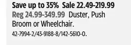 Canadian Tire Mastercraft Broom or Wheelchair offer