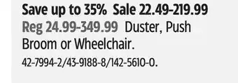 Canadian Tire Mastercraft Broom or Wheelchair offer