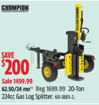 Canadian Tire Champion Power Equipment 20-Ton 224cc Gas Log Splitter offer