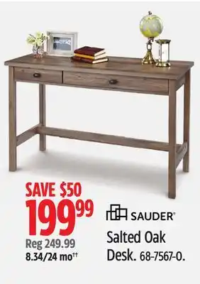 Canadian Tire Sauder Salted Oak Desk offer