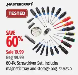 Canadian Tire Mastercraft 60-Pc Screwdriver Set offer