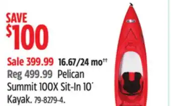 Canadian Tire Pelican Summit 100X Sit-In 10´ Kayak offer