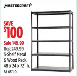 Canadian Tire Mastercraft 5-Shelf Steel Metal & Wood Rack offer