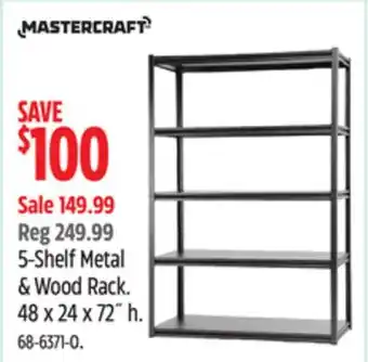 Canadian Tire Mastercraft 5-Shelf Steel Metal & Wood Rack offer