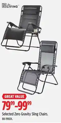 Canadian Tire FOR LIVING Selected Zero Gravity Sling Chairs offer