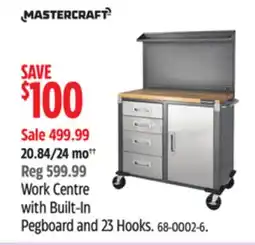 Canadian Tire Mastercraft Work Centre with Built-In Pegboard and 23 Hooks offer