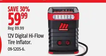 Canadian Tire MotoMaster 12V Digital Hi-Flow Tire Inflator offer