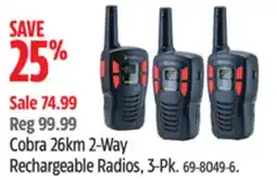 Canadian Tire Cobra 26km 2-Way Rechargeable Radios offer