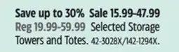 Canadian Tire Selected Storage Towers and Totes offer