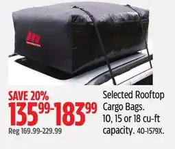 Canadian Tire MotoMaster Selected Rooftop Cargo Bags offer