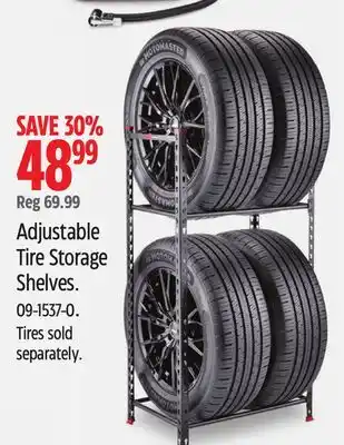 Canadian Tire MotoMaster Adjustable Tire Storage Shelves offer