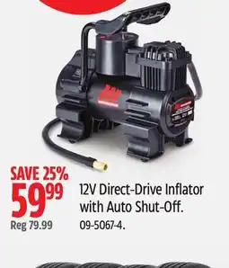 Canadian Tire MotoMaster 12V Direct-Drive Inflator with Auto Shut-Off offer