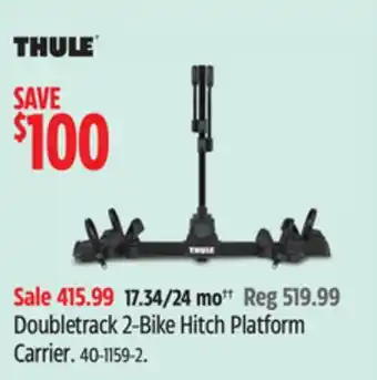 Canadian Tire Thule Doubletrack 2-Bike Hitch Platform Carrier offer